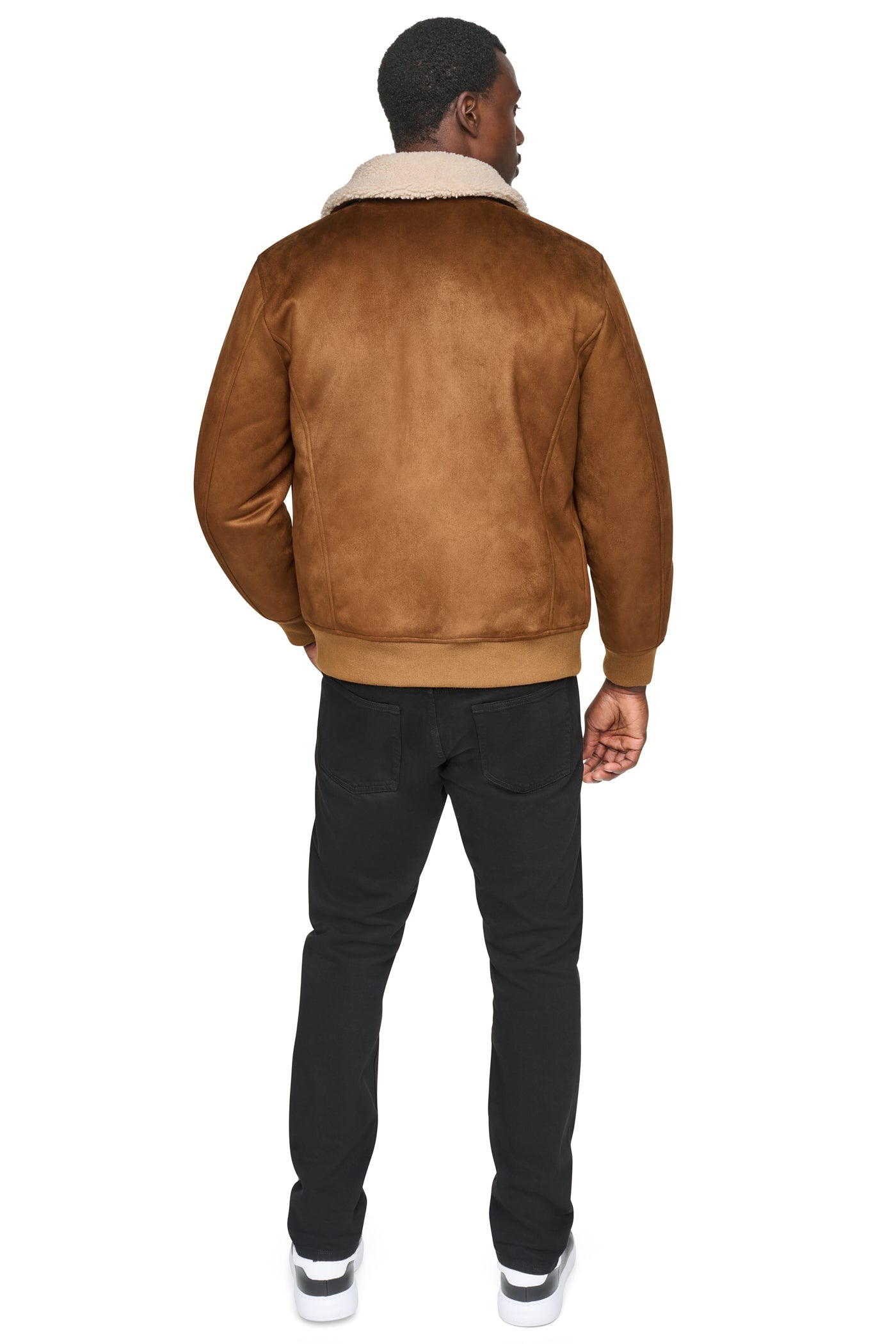 FAUX SHEARLING BOMBER JACKET