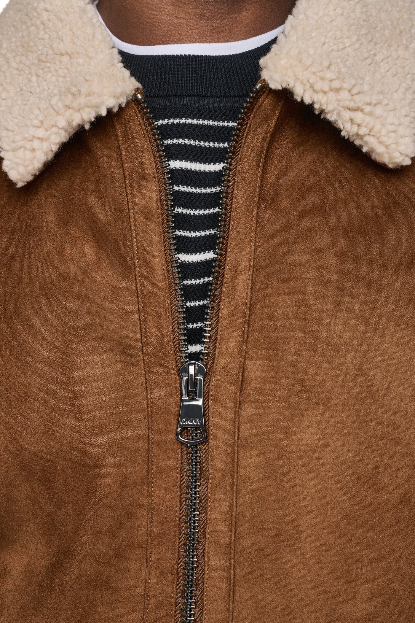 FAUX SHEARLING BOMBER JACKET