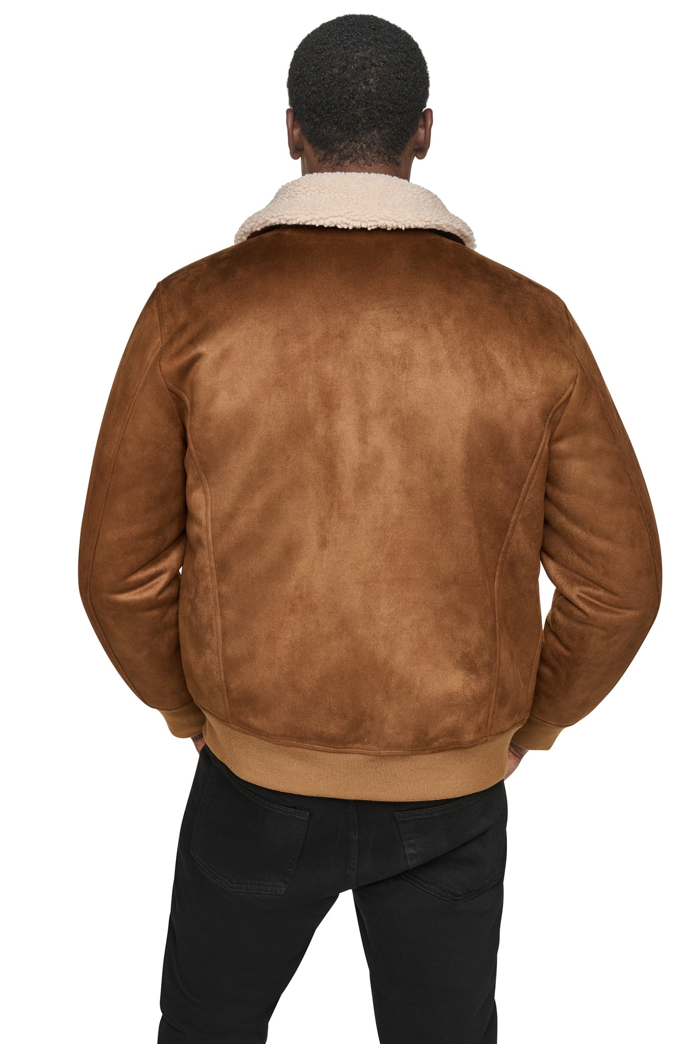 FAUX SHEARLING BOMBER JACKET