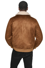 FAUX SHEARLING BOMBER JACKET