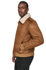 FAUX SHEARLING BOMBER JACKET