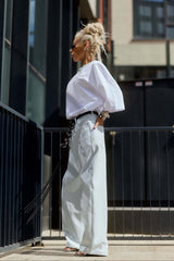 Wide-Leg Denim Pants